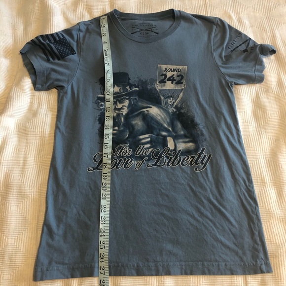 Grunt Style Gray Blue Patriotic Graphic T-shirt - Picture 7 of 8